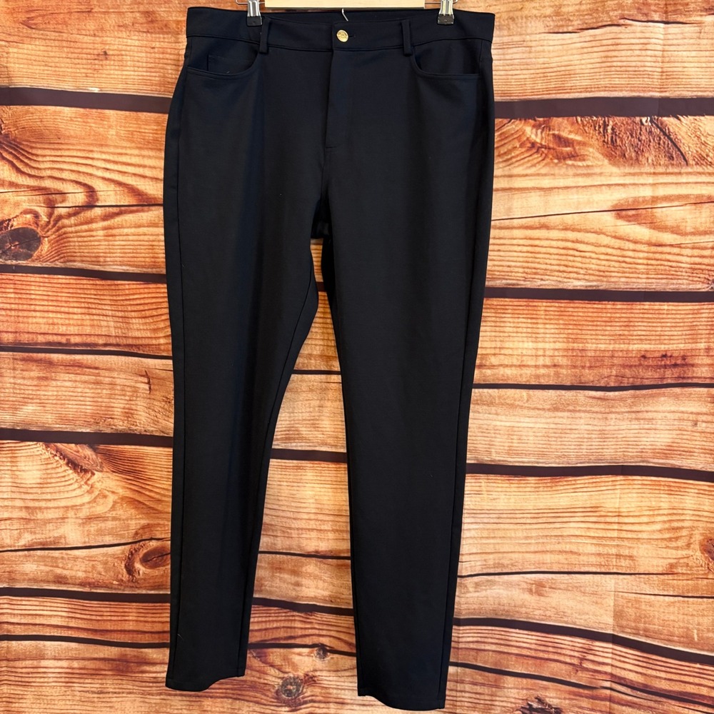 Michael Kors Women's Black Straight Leg Flat Front Dress Pants Size 14